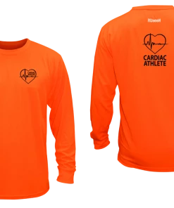 RUSEEN Reflective Apparel LLC Unisex Cardiac Athlete Long Sleeve Shirt - Reflective Or Black Text Cardiac Athlete Collection