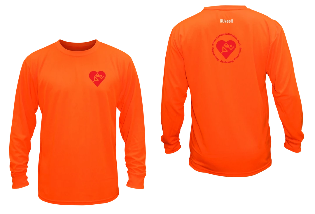 RUSEEN Reflective Apparel LLC Men's Cardiac Athletes .Org Long Sleeve Shirt - Reflective Or Red Logos Clubs