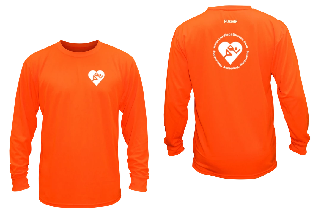 RUSEEN Reflective Apparel LLC Men's Cardiac Athletes .Org Long Sleeve Shirt - Reflective Or Red Logos Clubs
