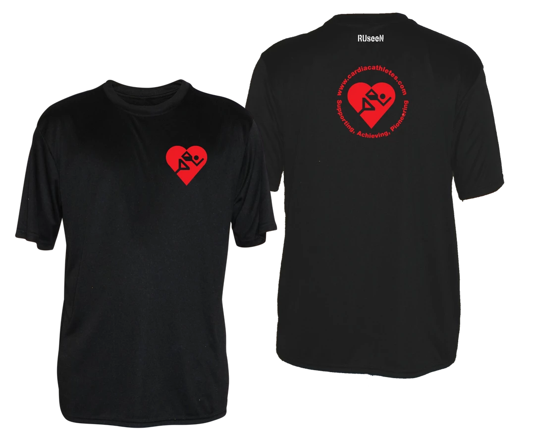 RUSEEN Reflective Apparel LLC Men's Cardiac Athletes .Org Short Sleeve Shirt - Reflective Or Red Logos Clubs
