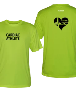 RUSEEN Reflective Apparel LLC Men's Cardiac Athlete Short Sleeve Shirt Design 2 - Reflective Or Black Text Cardiac Athlete Collection