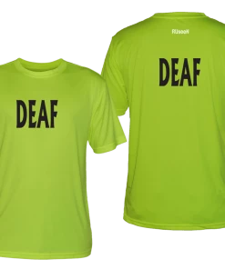 RUSEEN Reflective Apparel LLC Men's DEAF Short Sleeve Shirt - Reflective Or Black Text