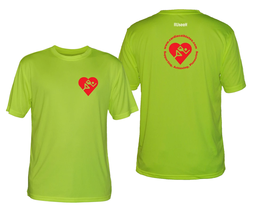 RUSEEN Reflective Apparel LLC Men's Cardiac Athletes .Org Short Sleeve Shirt - Reflective Or Red Logos Clubs