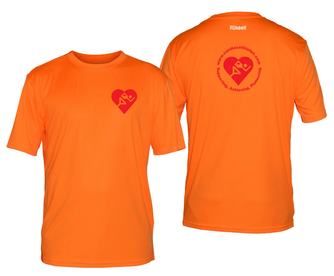 RUSEEN Reflective Apparel LLC Men's Cardiac Athletes .Org Short Sleeve Shirt - Reflective Or Red Logos Clubs