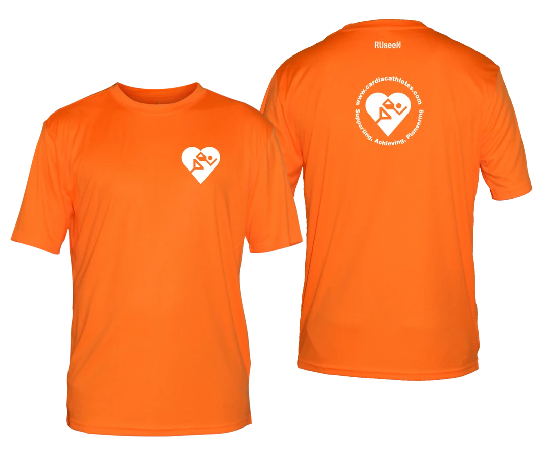 RUSEEN Reflective Apparel LLC Men's Cardiac Athletes .Org Short Sleeve Shirt - Reflective Or Red Logos Clubs