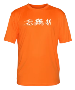 RUSEEN Reflective Apparel LLC Blind / Visually Impaired Collection Men's Visually Impaired Triathlete With Optional Back Design