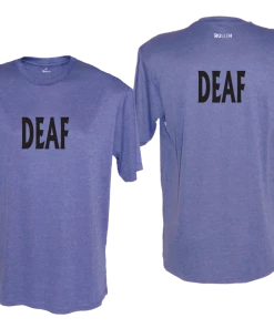 RUSEEN Reflective Apparel LLC Men's DEAF Short Sleeve Shirt - Reflective Or Black Text
