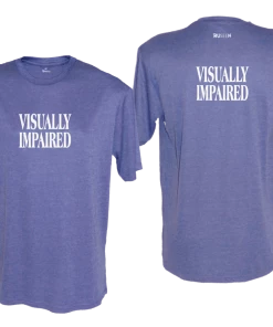 RUSEEN Reflective Apparel LLC Blind / Visually Impaired Collection Men's VISUALLY IMPAIRED Short Sleeve Shirt - Reflective Or Black Text