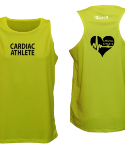 RUSEEN Reflective Apparel LLC Cardiac Athlete Collection Men's Cardiac Athlete Tank Top Design 2 - Reflective Or Black Text