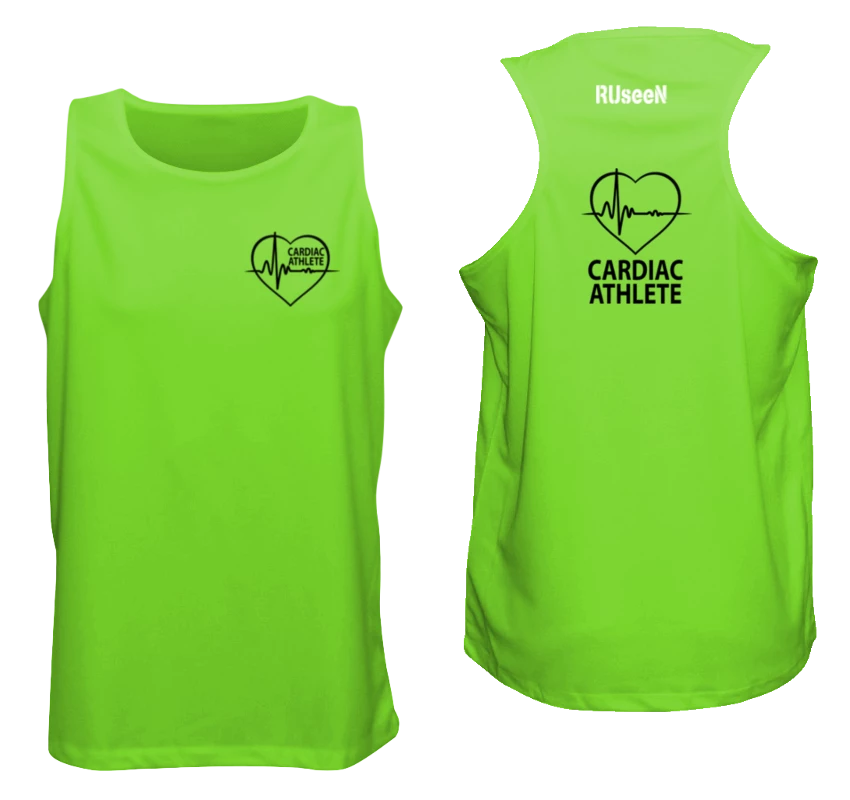 RUSEEN Reflective Apparel LLC Men's Cardiac Athlete Tank Top - Reflective Or Black Text Cardiac Athlete Collection