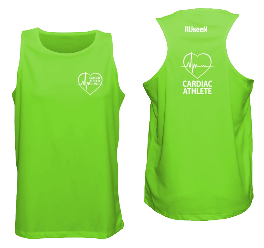 RUSEEN Reflective Apparel LLC Men's Cardiac Athlete Tank Top - Reflective Or Black Text Cardiac Athlete Collection