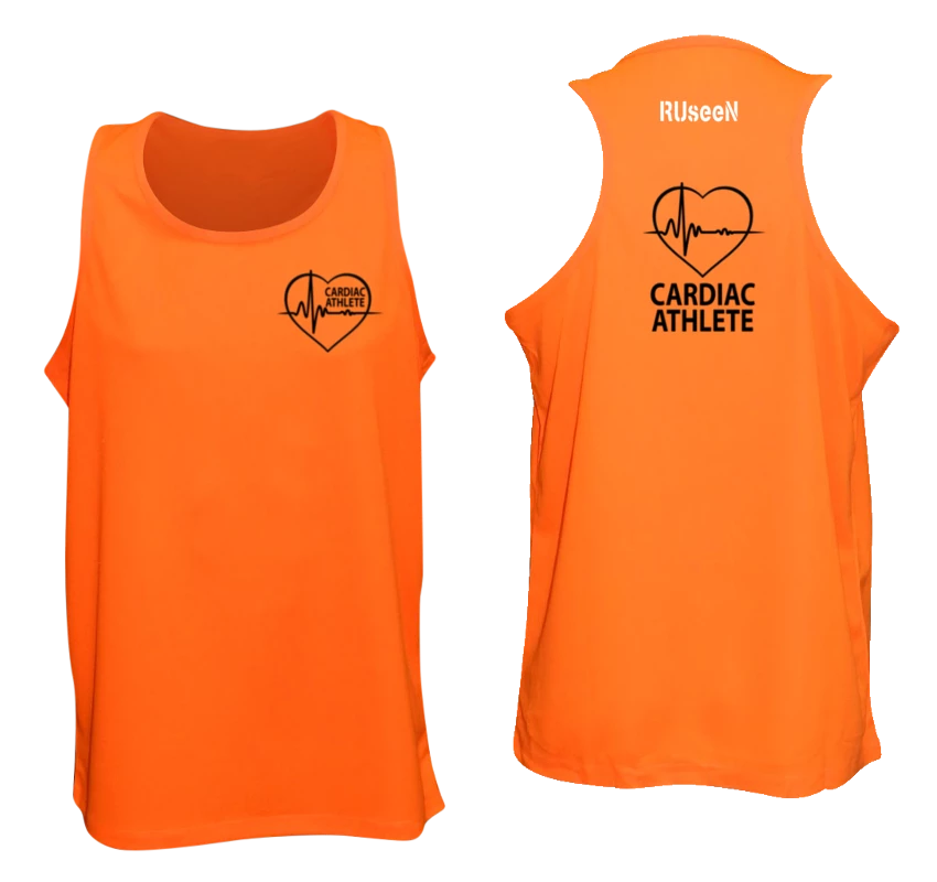 RUSEEN Reflective Apparel LLC Men's Cardiac Athlete Tank Top - Reflective Or Black Text Cardiac Athlete Collection