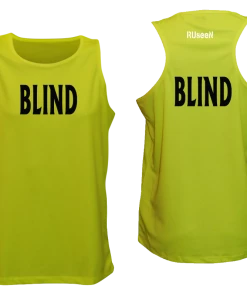 RUSEEN Reflective Apparel LLC Men's BLIND Tank Top - Reflective Or Black Text Blind / Visually Impaired Collection