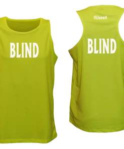 RUSEEN Reflective Apparel LLC Men's BLIND Tank Top - Reflective Or Black Text Blind / Visually Impaired Collection