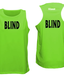 RUSEEN Reflective Apparel LLC Men's BLIND Tank Top - Reflective Or Black Text Blind / Visually Impaired Collection