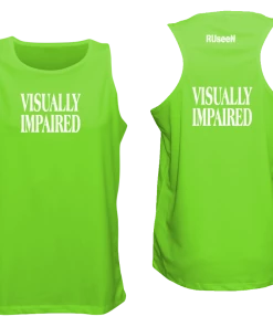 RUSEEN Reflective Apparel LLC Men's VISUALLY IMPAIRED Tank Top - Reflective Or Black Text