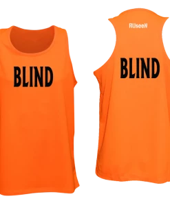 RUSEEN Reflective Apparel LLC Men's BLIND Tank Top - Reflective Or Black Text Blind / Visually Impaired Collection