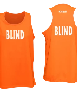 RUSEEN Reflective Apparel LLC Men's BLIND Tank Top - Reflective Or Black Text Blind / Visually Impaired Collection