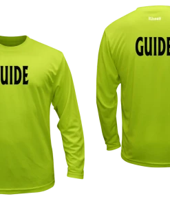 RUSEEN Reflective Apparel LLC Unisex GUIDE Long Sleeve Shirt - Reflective Or Black Text Guide Collection