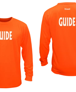 RUSEEN Reflective Apparel LLC Unisex GUIDE Long Sleeve Shirt - Reflective Or Black Text Guide Collection