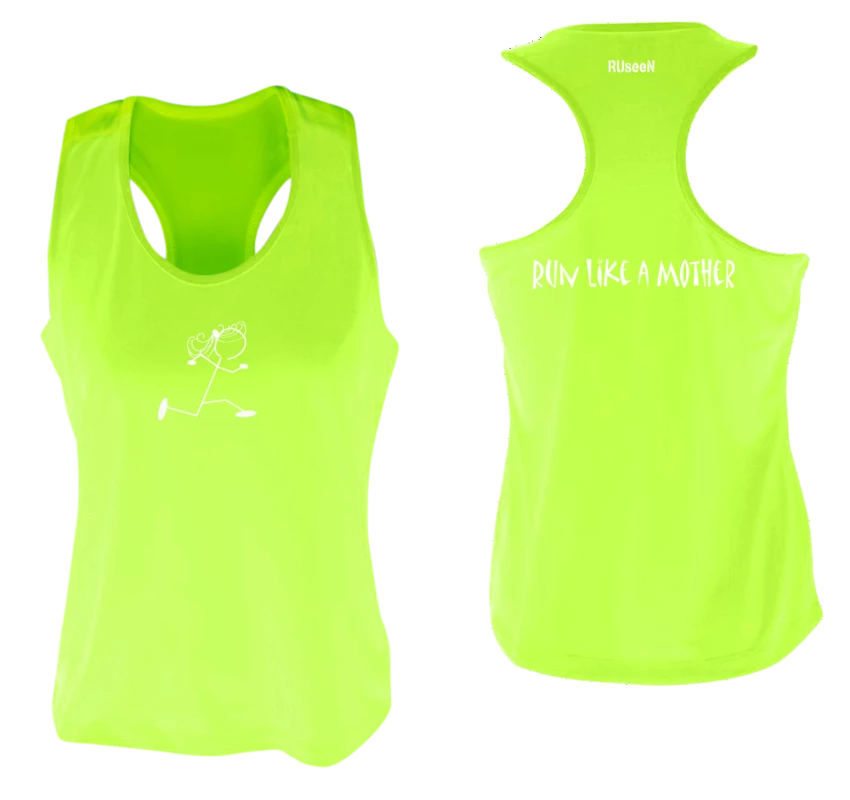 RUseeN Reflective Apparel Women's Reflective Tank Top - Run Like A Mother Women's Tank Tops