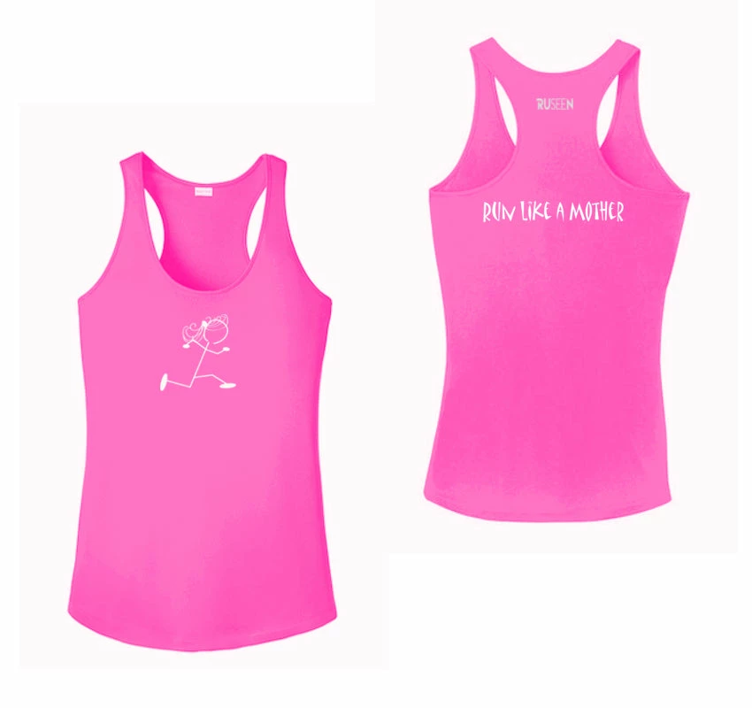 RUseeN Reflective Apparel Women's Reflective Tank Top - Run Like A Mother Women's Tank Tops