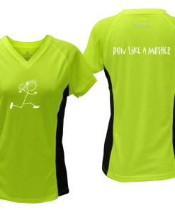 RUseeN Reflective Apparel Women's Short Sleeve Women's Reflective Short Sleeve Shirt - Run Like A Mother