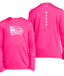 RUseeN Reflective Apparel Kids Reflective Long Sleeve Shirt - Eagle Flag