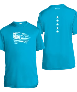 RUseeN Reflective Apparel Kids Reflective Short Sleeve Shirt - Eagle Flag