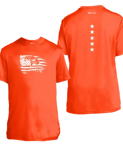 RUseeN Reflective Apparel Kids Reflective Short Sleeve Shirt - Eagle Flag