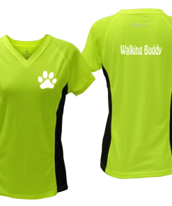 RUseeN Reflective Apparel Women's Reflective Short Sleeve Shirt - Walking Buddy Women's Short Sleeve