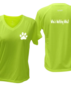 RUseeN Reflective Apparel Women's Short Sleeve Women's Reflective Short Sleeve Shirt - Who's Walking Who?