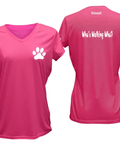 RUseeN Reflective Apparel Women's Short Sleeve Women's Reflective Short Sleeve Shirt - Who's Walking Who?