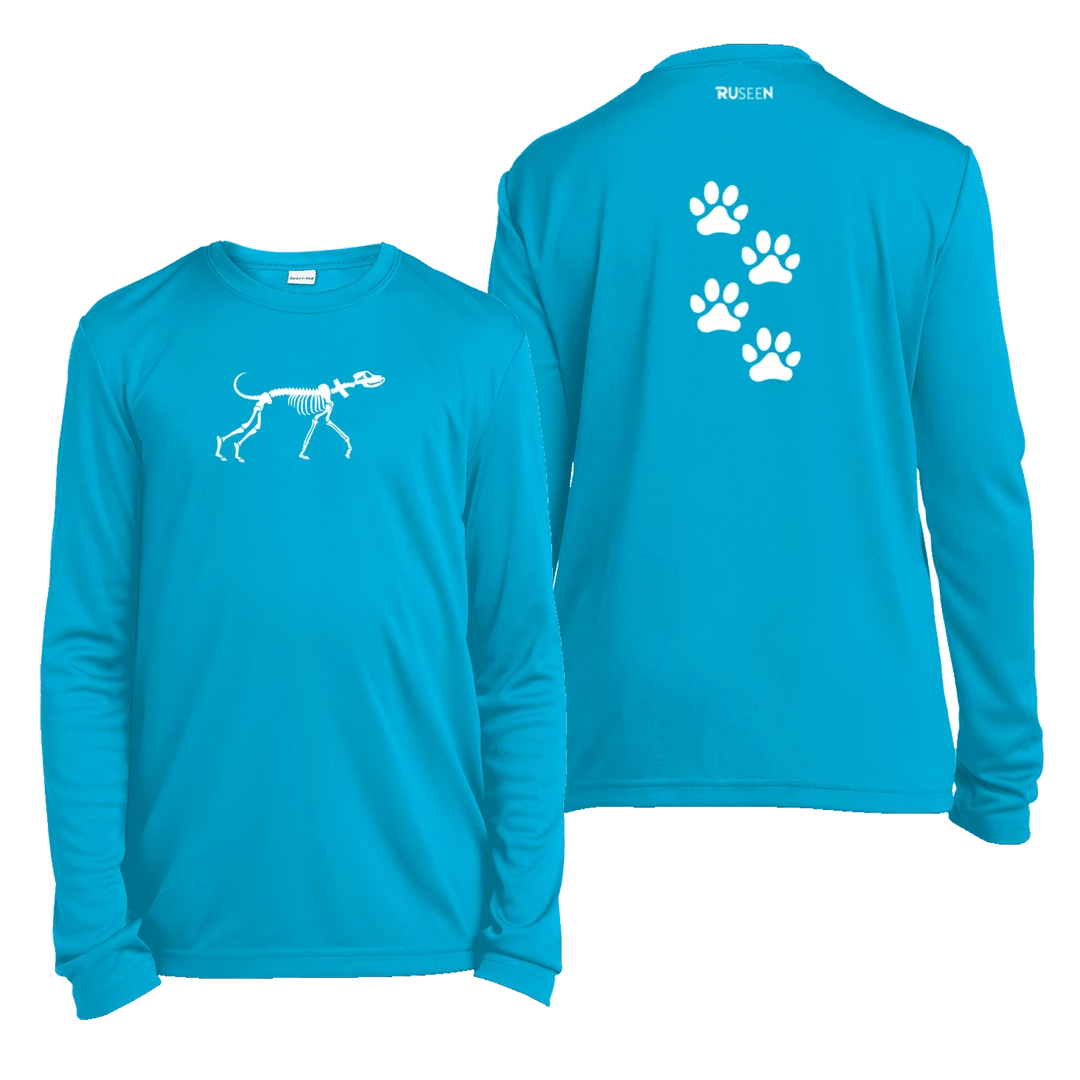 RUseeN Reflective Apparel Kids Reflective Long Sleeve Shirt - Paw Prints