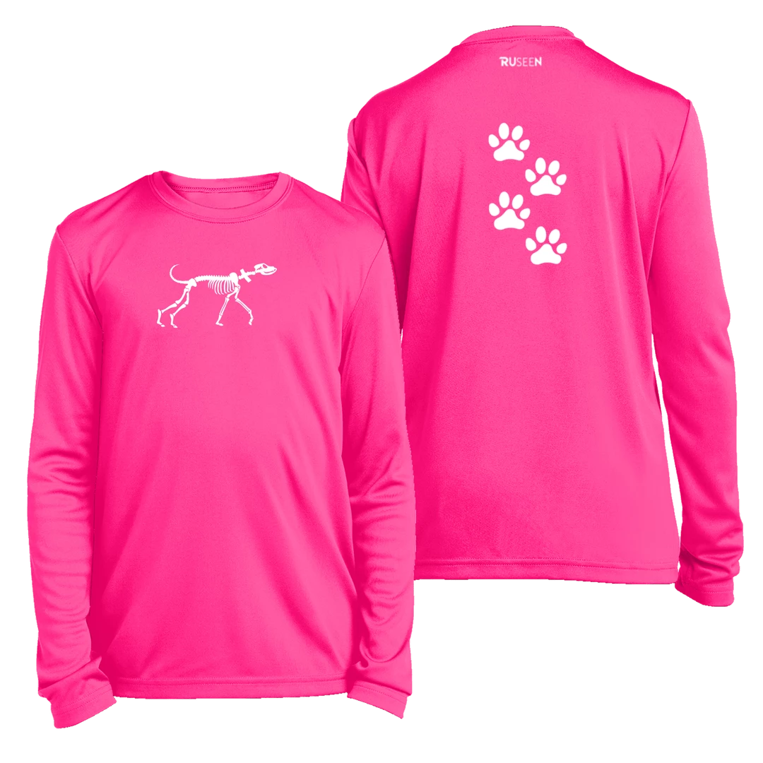 RUseeN Reflective Apparel Kids Reflective Long Sleeve Shirt - Paw Prints