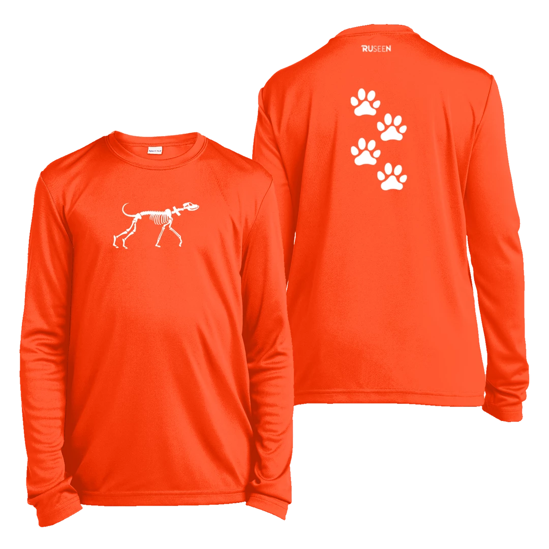 RUseeN Reflective Apparel Kids Reflective Long Sleeve Shirt - Paw Prints
