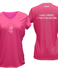 RUseeN Reflective Apparel Women's Short Sleeve Women's Reflective Short Sleeve Shirt - 2 Speeds Rabbit