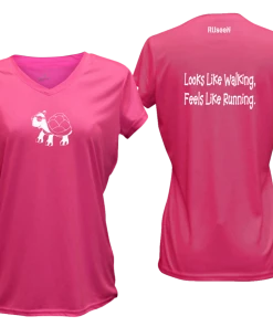 RUseeN Reflective Apparel Women's Short Sleeve Women's Reflective Short Sleeve Shirt - Looks Like Walking