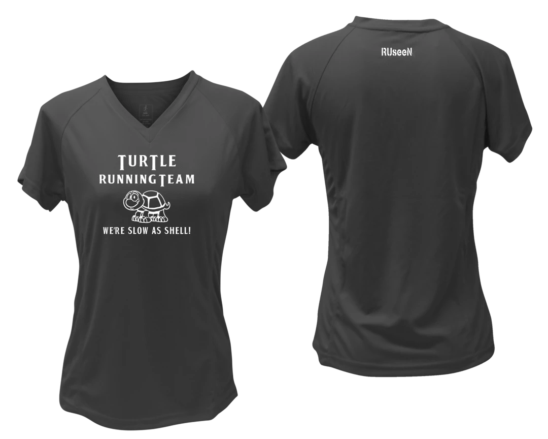 RUseeN Reflective Apparel Women's Reflective Short Sleeve Shirt - Turtle Running Team