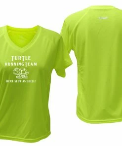 RUseeN Reflective Apparel Women's Reflective Short Sleeve Shirt - Turtle Running Team