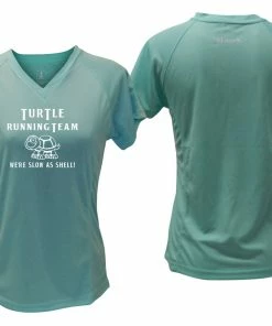 RUseeN Reflective Apparel Women's Reflective Short Sleeve Shirt - Turtle Running Team