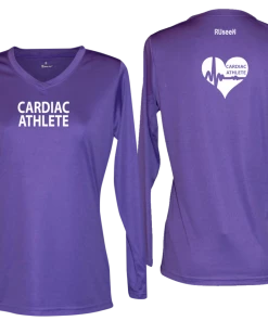 RUSEEN Reflective Apparel LLC Women's Cardiac Athlete Long Sleeve Shirt Design 2 - Reflective Or Black Text