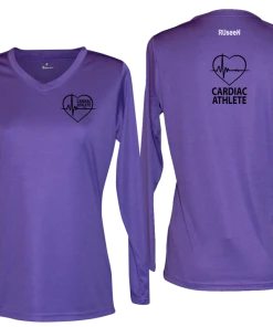 RUSEEN Reflective Apparel LLC Women's Cardiac Athlete Long Sleeve Shirt - Reflective Or Black Text Cardiac Athlete Collection