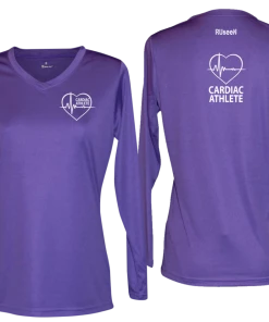 RUSEEN Reflective Apparel LLC Women's Cardiac Athlete Long Sleeve Shirt - Reflective Or Black Text Cardiac Athlete Collection