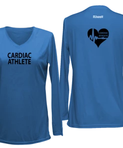 RUSEEN Reflective Apparel LLC Women's Cardiac Athlete Long Sleeve Shirt Design 2 - Reflective Or Black Text
