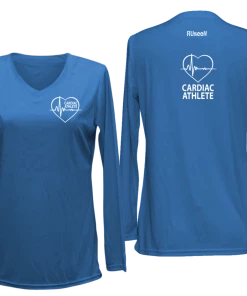 RUSEEN Reflective Apparel LLC Women's Cardiac Athlete Long Sleeve Shirt - Reflective Or Black Text Cardiac Athlete Collection