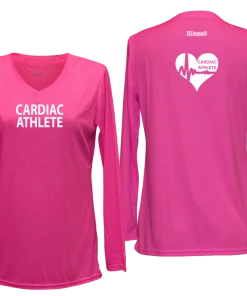RUSEEN Reflective Apparel LLC Women's Cardiac Athlete Long Sleeve Shirt Design 2 - Reflective Or Black Text