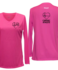 RUSEEN Reflective Apparel LLC Women's Cardiac Athlete Long Sleeve Shirt - Reflective Or Black Text Cardiac Athlete Collection