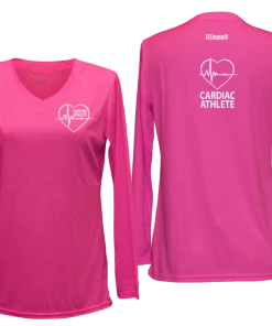 RUSEEN Reflective Apparel LLC Women's Cardiac Athlete Long Sleeve Shirt - Reflective Or Black Text Cardiac Athlete Collection