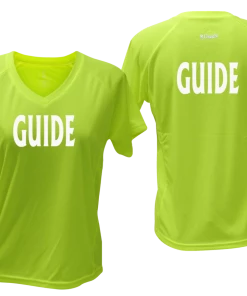 RUSEEN Reflective Apparel LLC Women's GUIDE Short Sleeve Shirt - Reflective Or Black Text